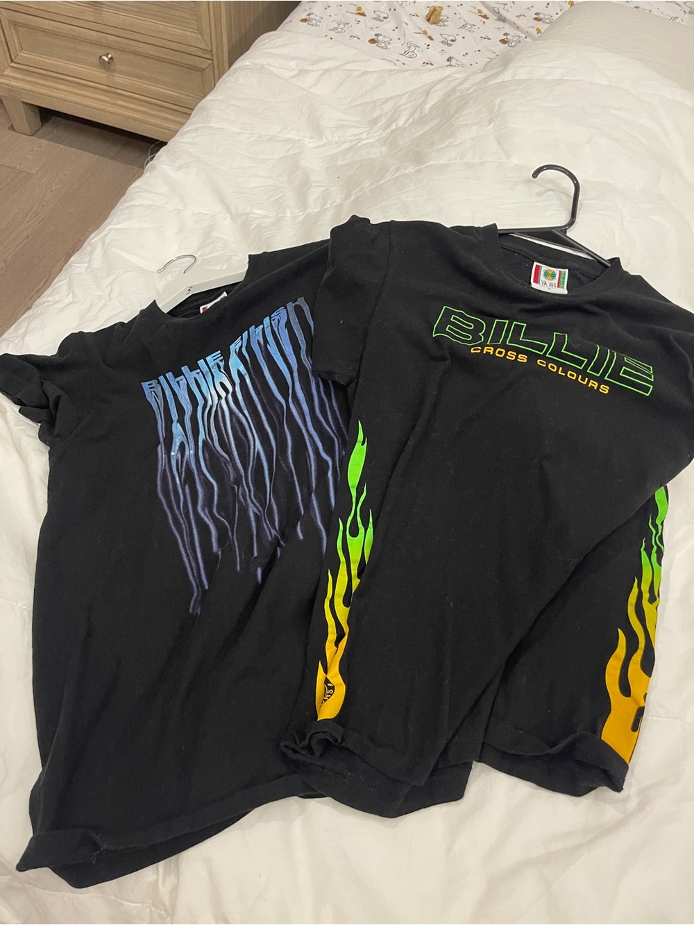 Billie Eilish Black Graphic  Tee with Green & Yellow Flame Accents